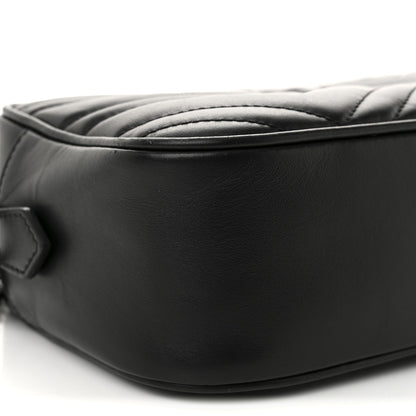Gucci Calfskin Matelasse Monochrome Small GG Marmont Chain Shoulder Bag Black 9 of 11