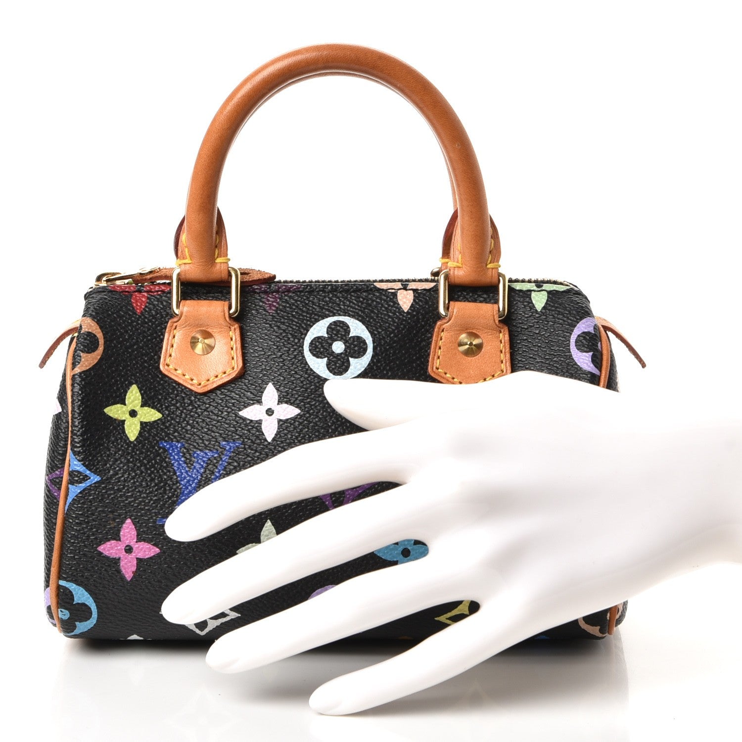 Louis Vuitton Monogram Multicolor Mini Sac HL Speedy Black 2 of 7