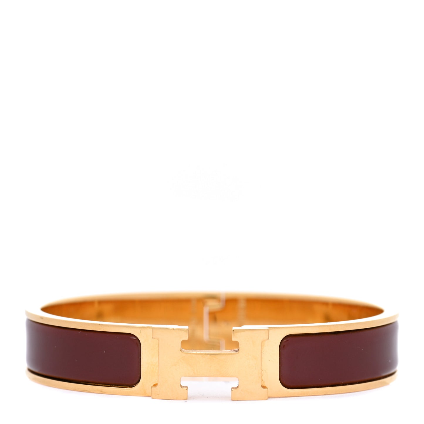 Enamel Narrow Clic Clac H Bracelet GM Rouge H