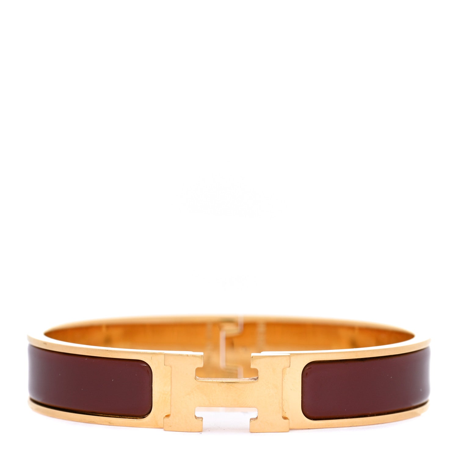 Hermes Enamel Narrow Clic Clac H Bracelet GM Rouge H 1 of 4