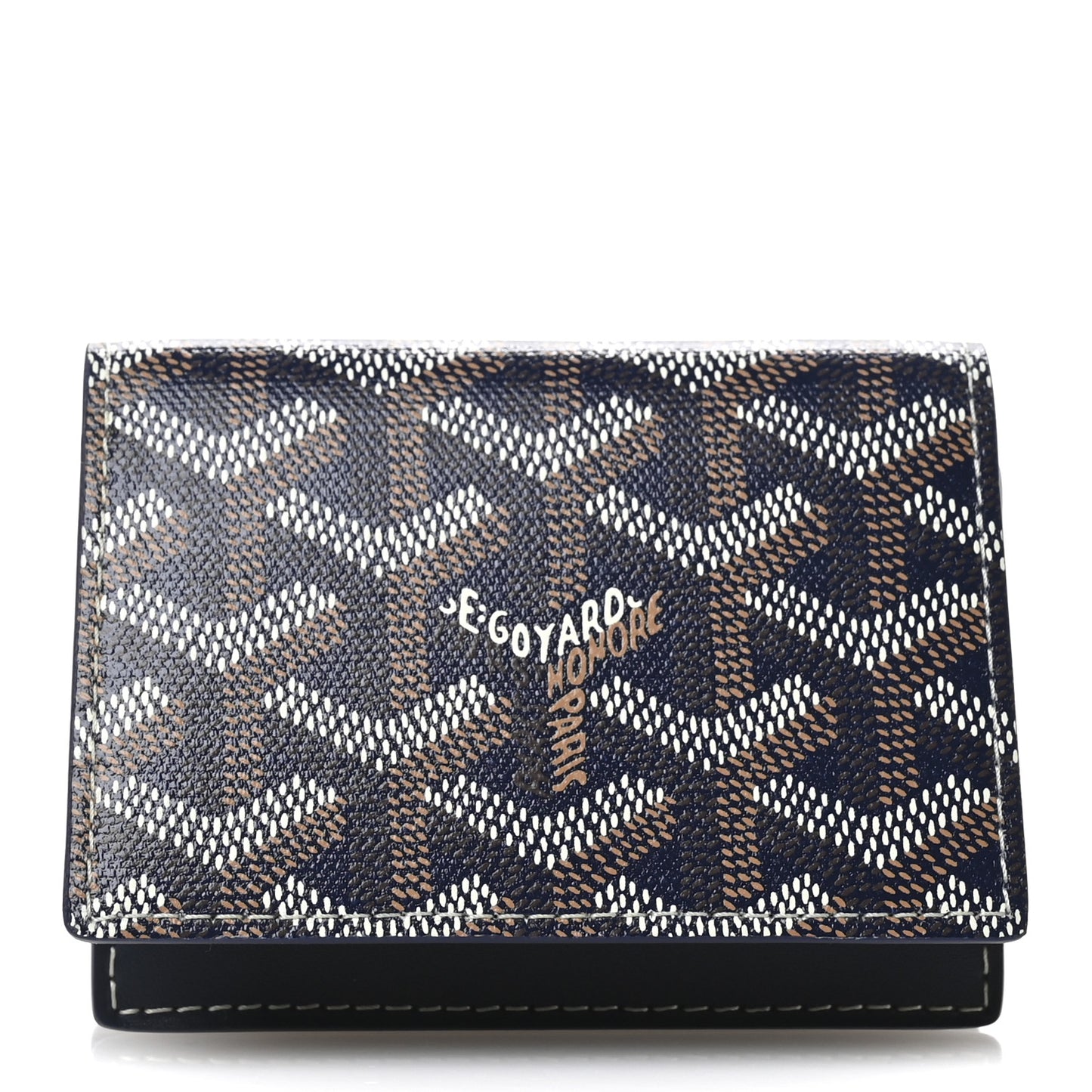 Goyardine Business Card Holder Navy