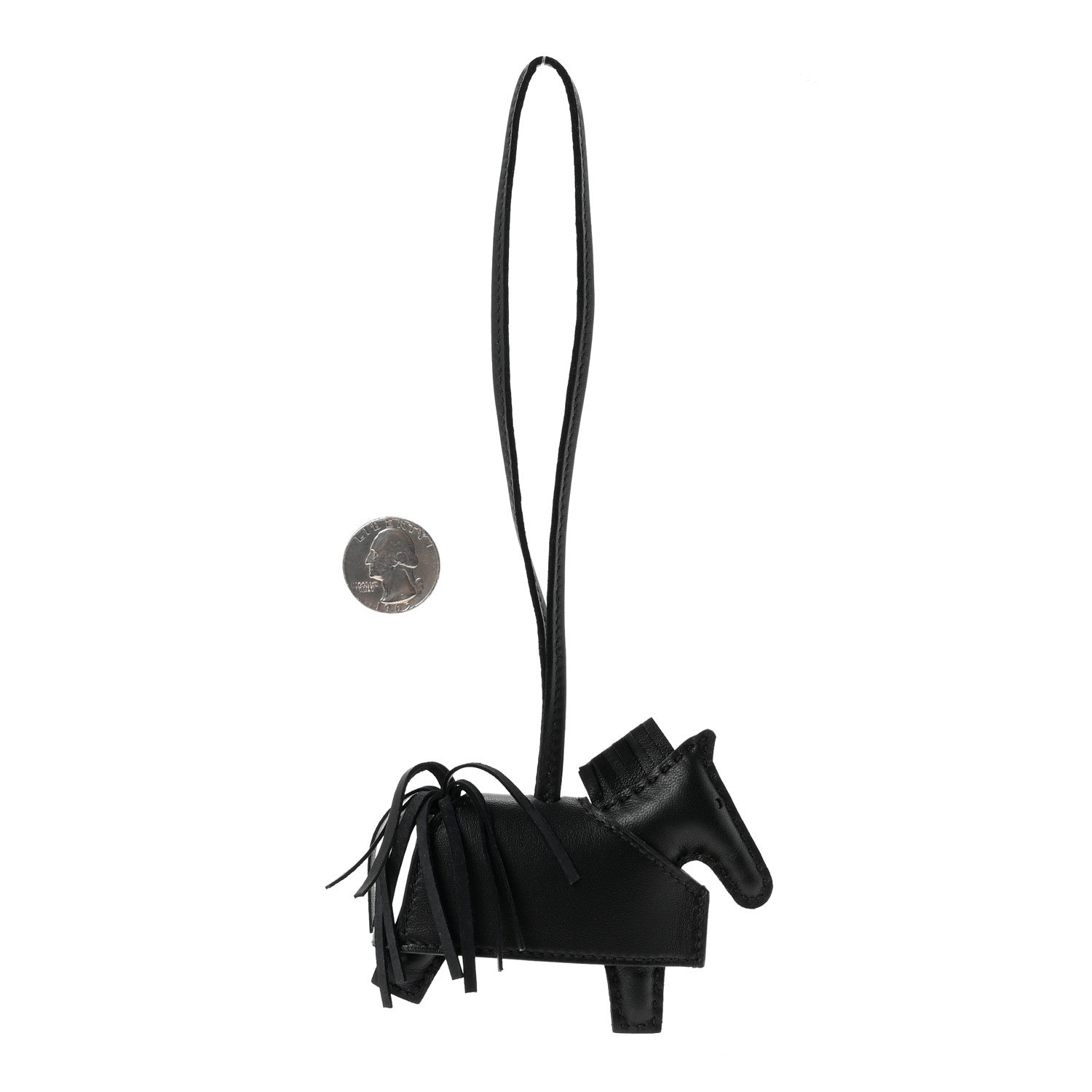 Hermes Milo Lambskin Studded Grigri Rodeo Robeo Rock Horse Bag Charm PM Black 2 of 4