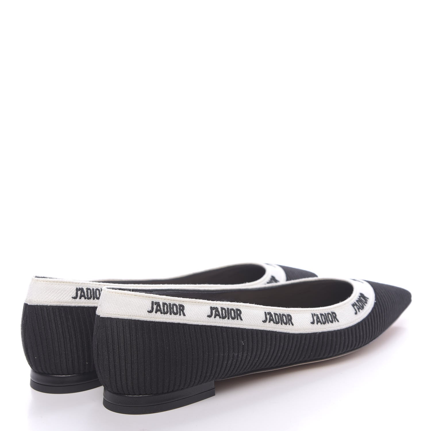 Christian Dior Fabric Ribbon Embroidered J'Adior Ballet Flats 36 Black 4 of 9