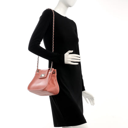 Chanel Grained Calfskin Mademoiselle Accordion Flap Pink 2 of 9