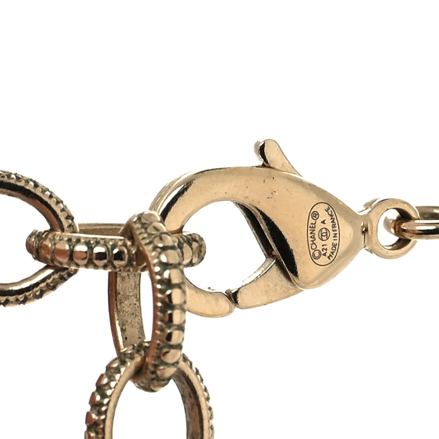 Chanel Pearl Crystal CC Short Logo Necklace Gold 4 of 5