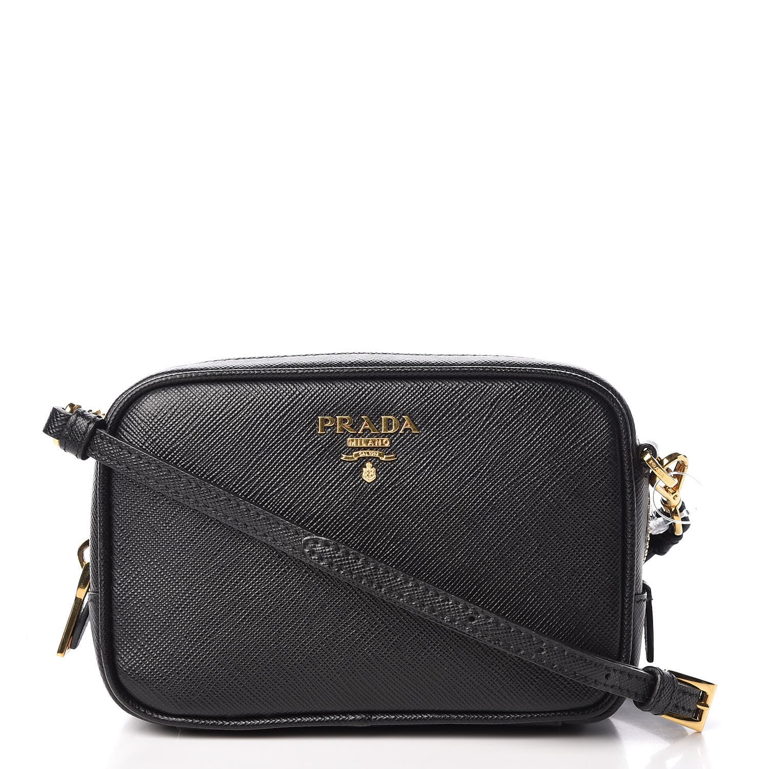 Prada Saffiano Mini Camera Crossbody Bag Black 1 of 11