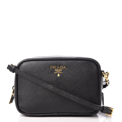 Prada Saffiano Mini Camera Crossbody Bag Black 1 of 11