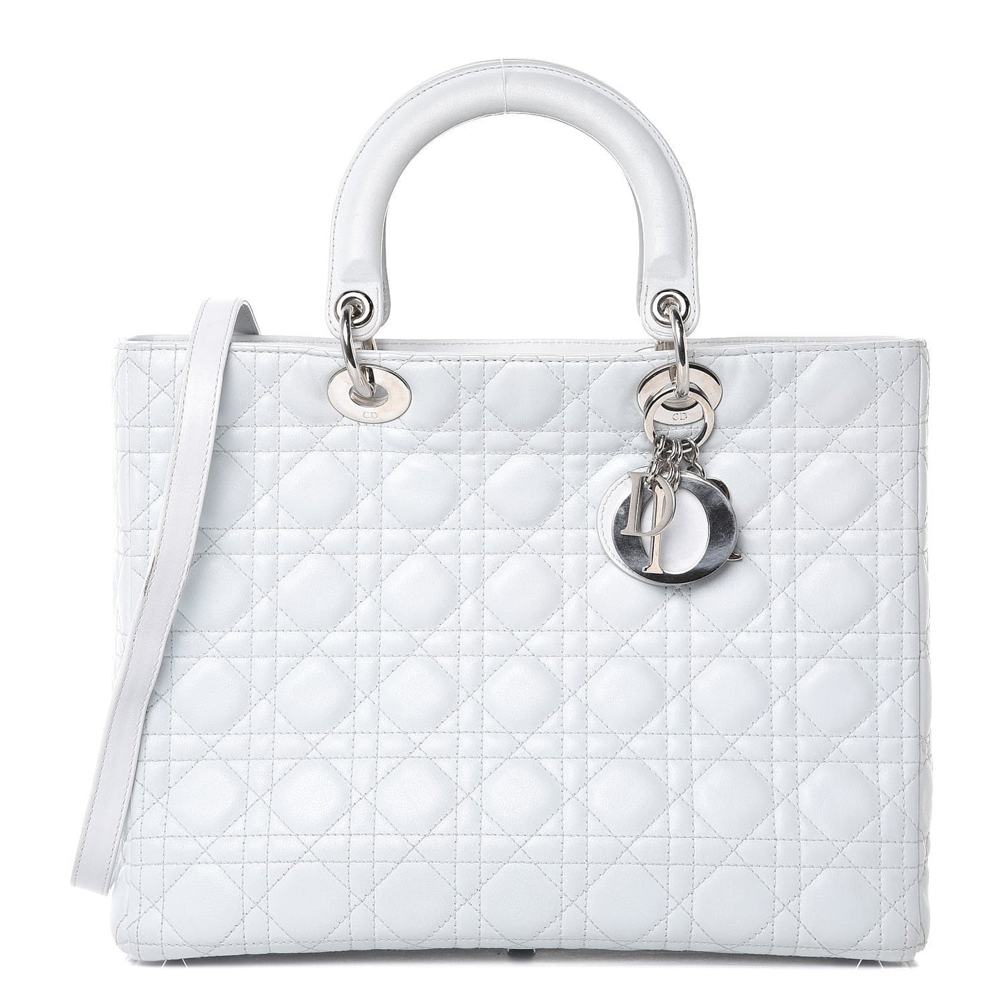 Lambskin Cannage Large Lady Dior Grey