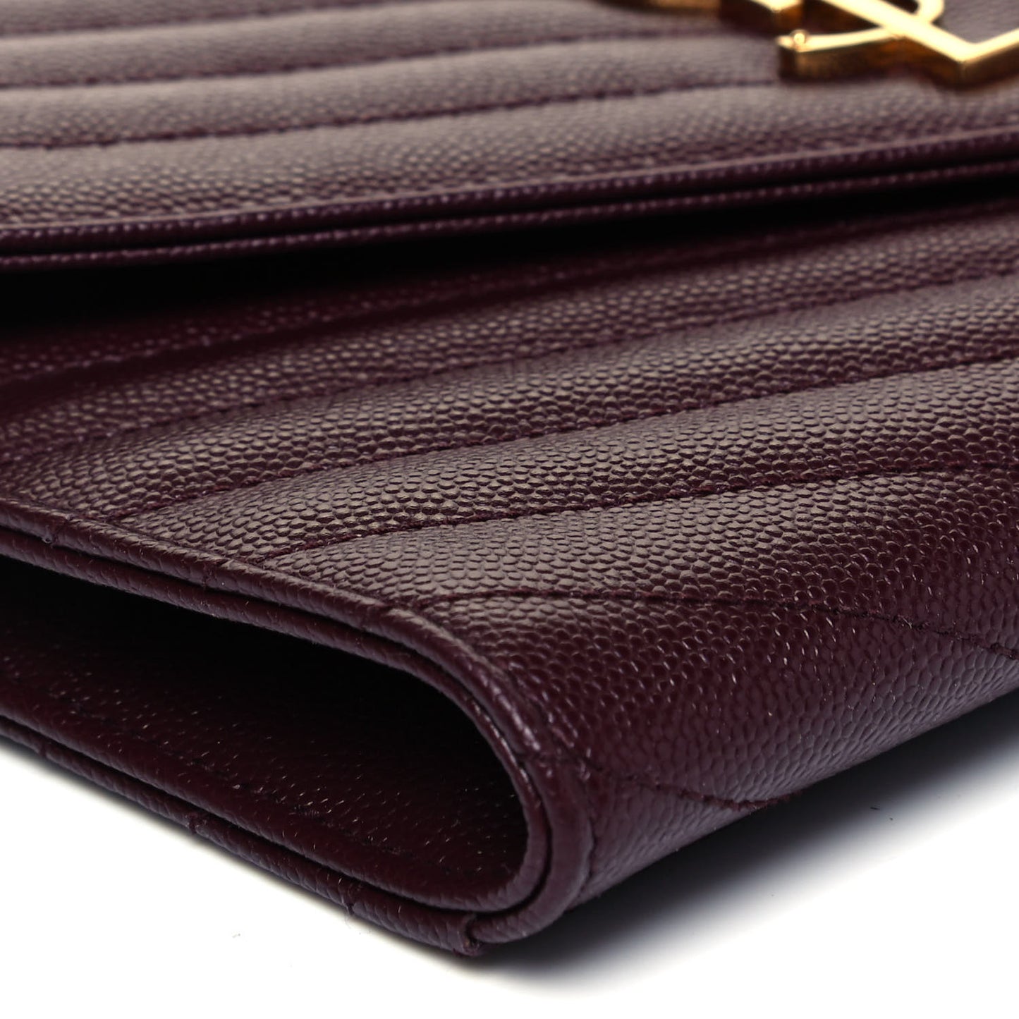 Grain De Poudre Matelasse Chevron Monogram Envelope Clutch Rouge Legion