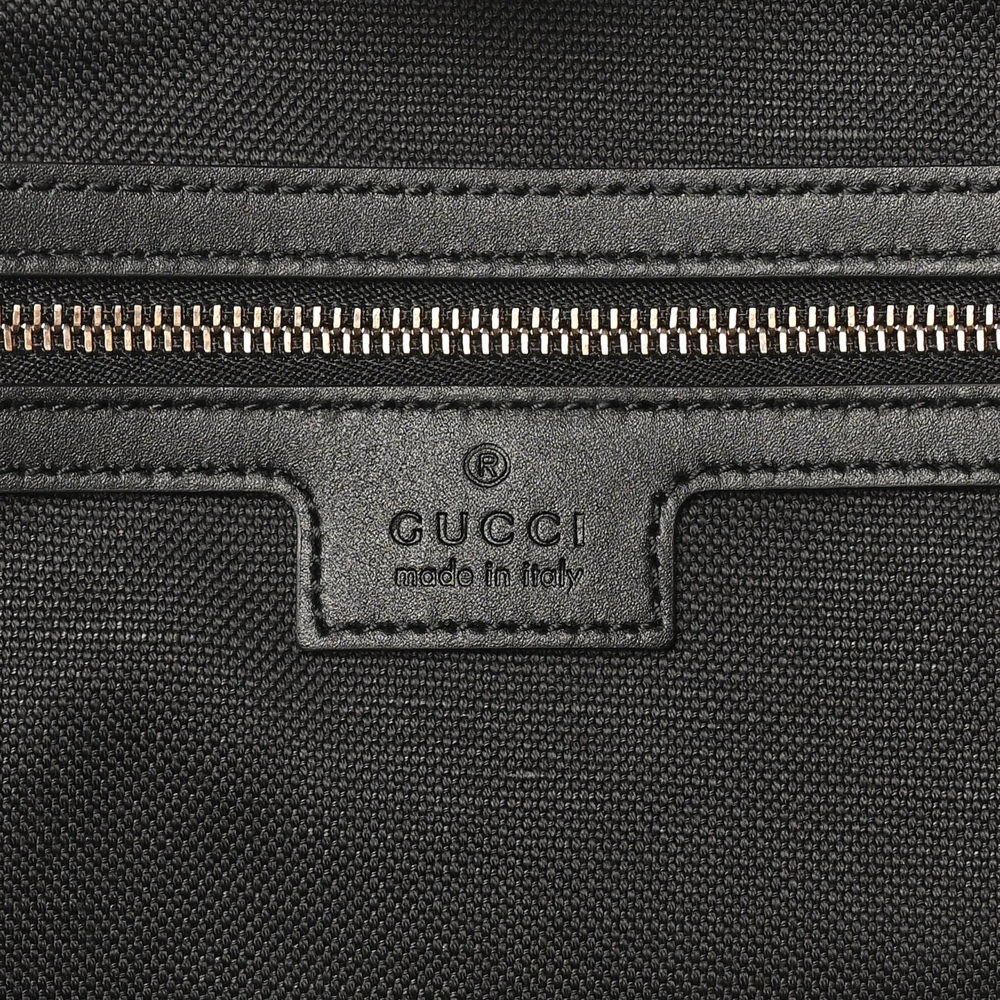 GG Calfskin Embossed Emblem Large Tote Bag Black