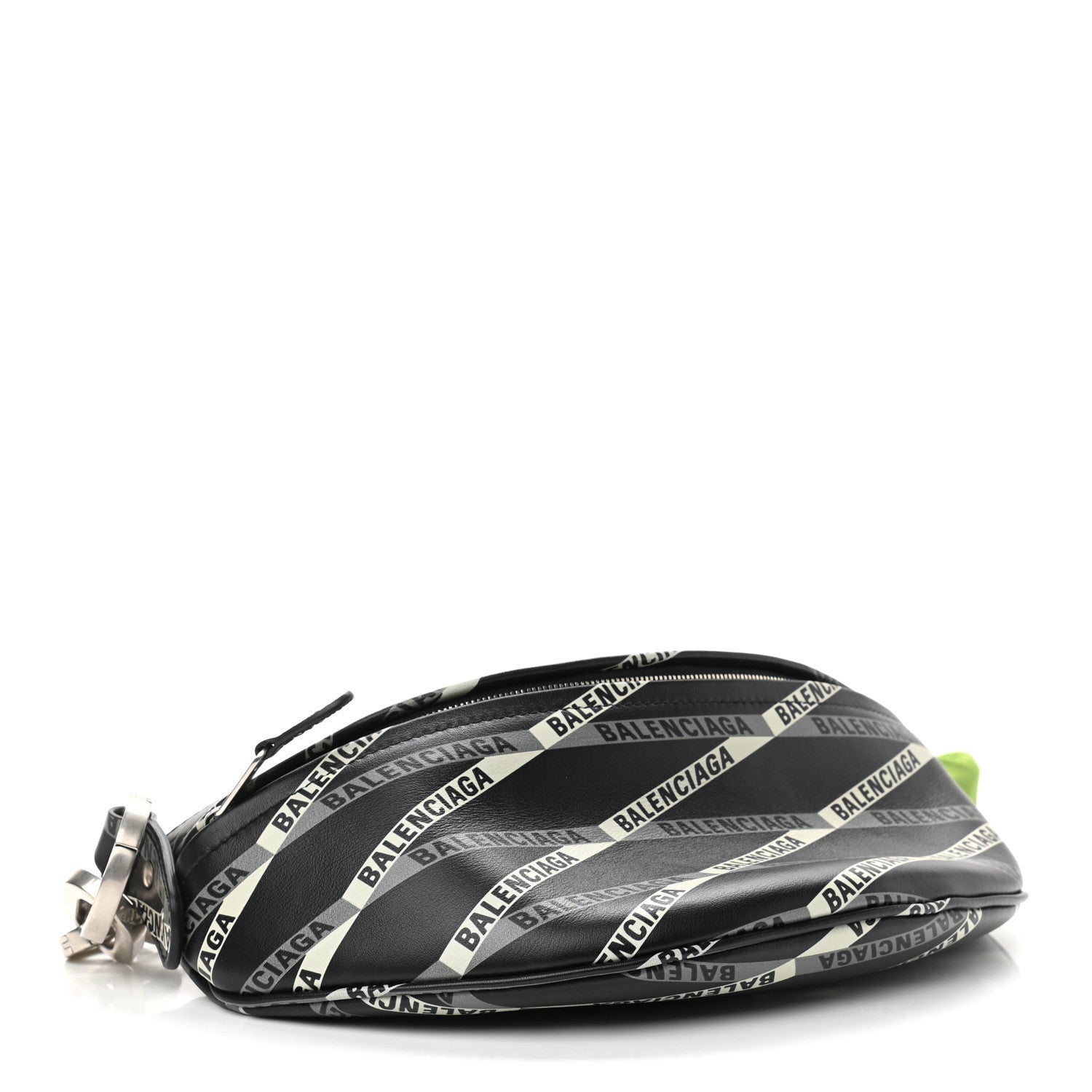 Balenciaga Calfskin Losange Monogram XS Souvenir Belt Bag Black Grey 4 of 12