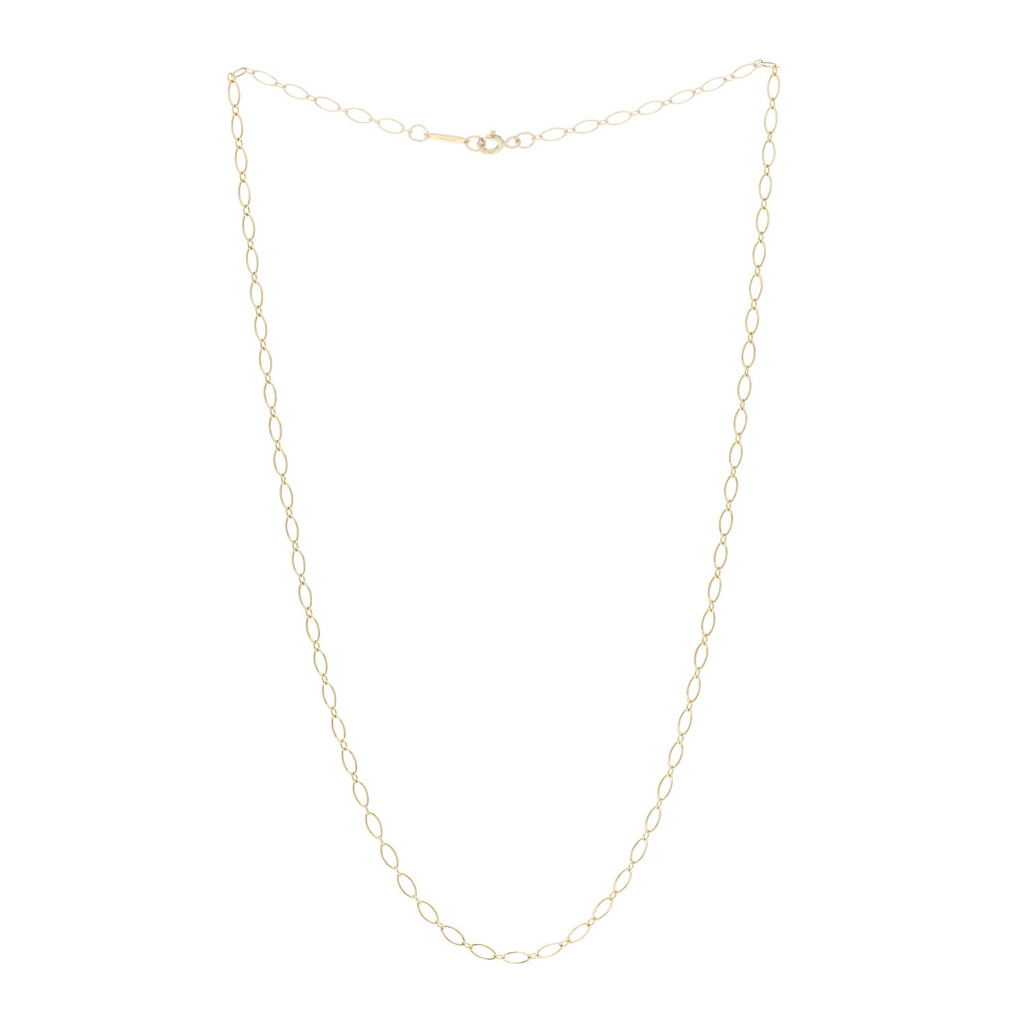 18K Yellow Gold Oval Link Chain Necklace 18"