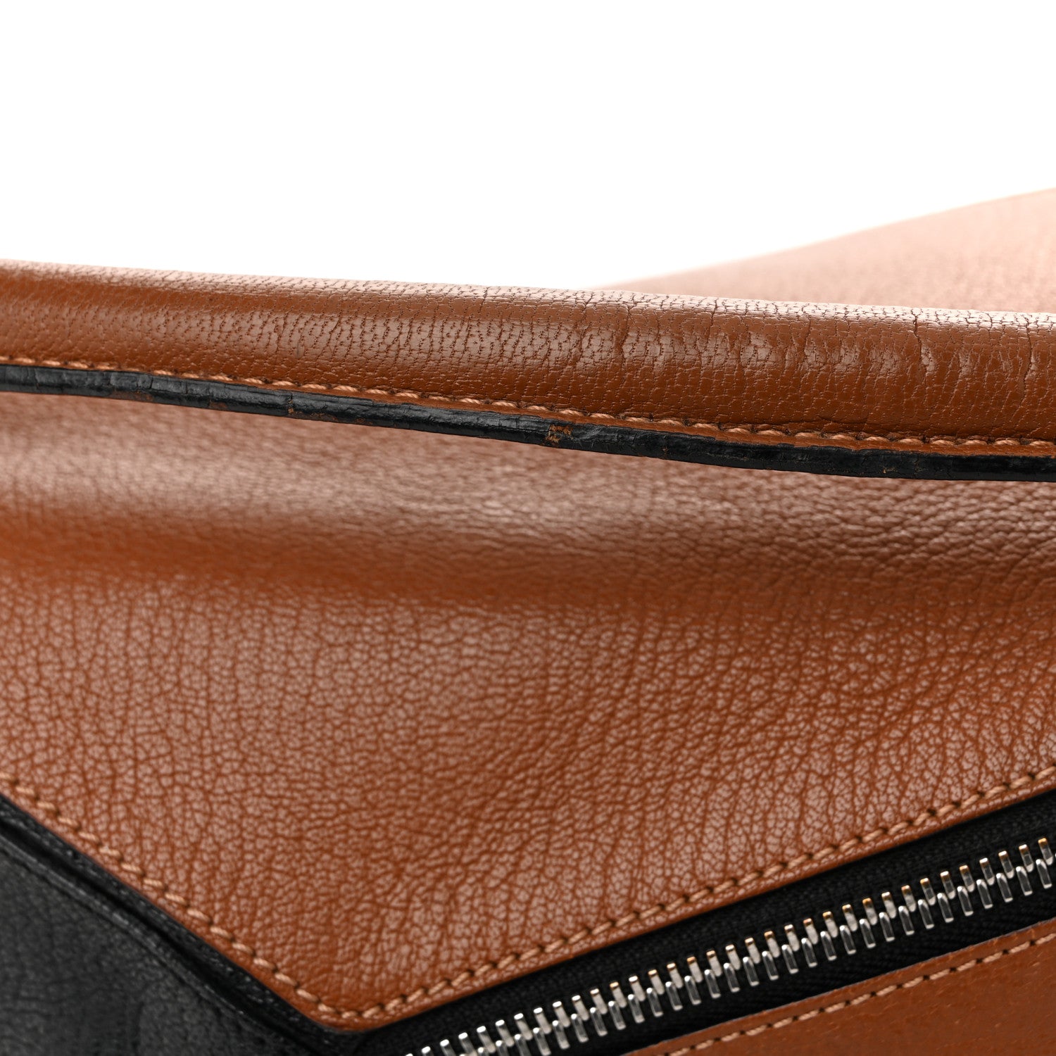 Loewe Calfskin Colorblock Medium Puzzle Bag Tan Red Black 18 of 19