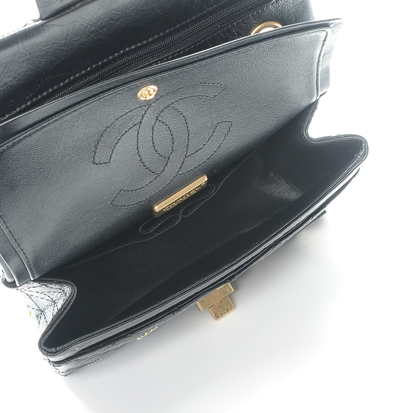 Aged Calfskin Casino 2.55 Reissue 224 Flap Black