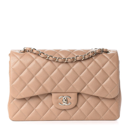 Chanel Caviar Quilted Jumbo Double Flap Beige 1 of 11