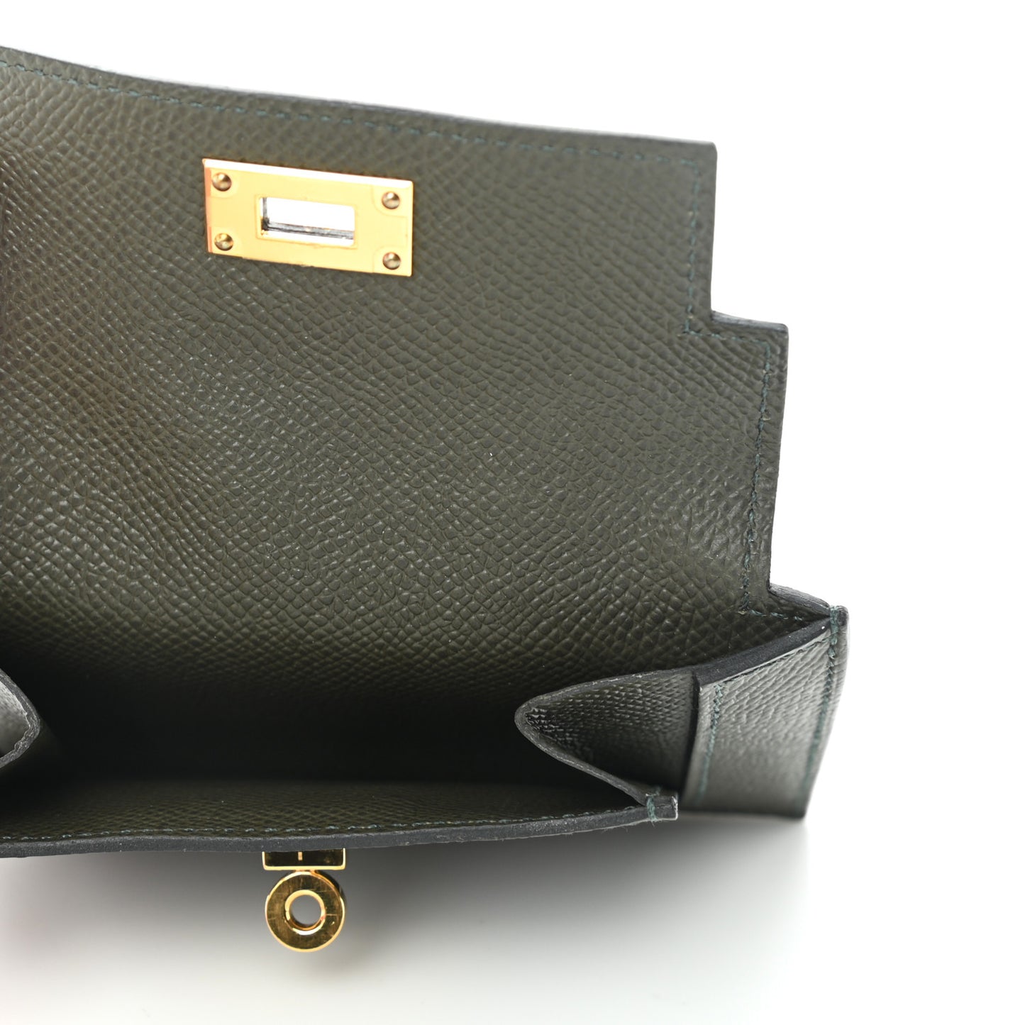 Epsom Kelly Pocket Compact Wallet Vert De Gris