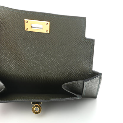 Hermes Epsom Kelly Pocket Compact Wallet Vert De Gris 5 of 8