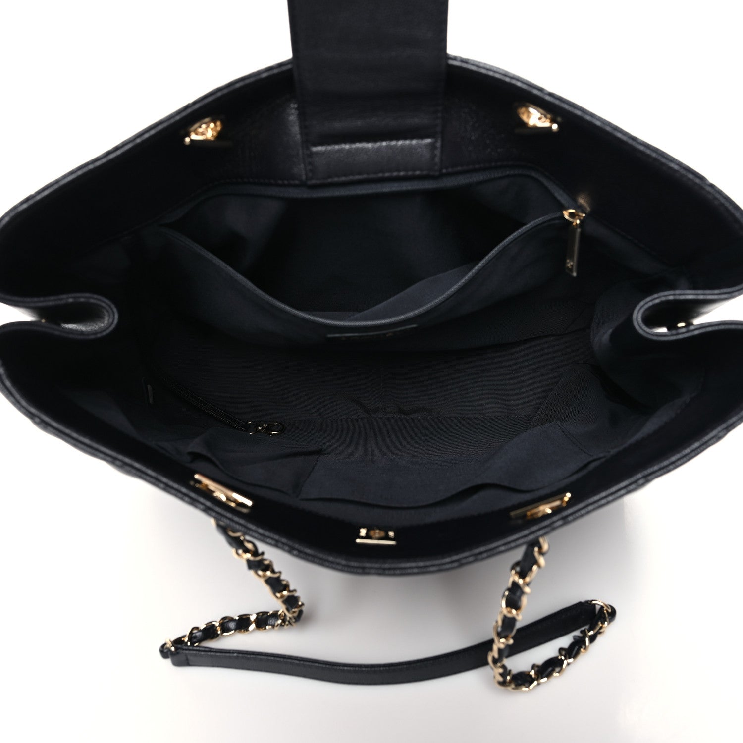 Chanel Caviar Quilted Large CC Shopping Tote Navy 5 of 10