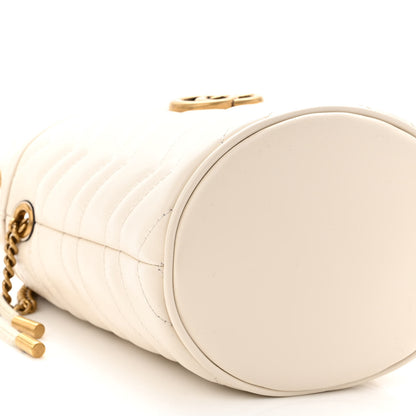 Gucci Calfskin Matelasse Mini GG Marmont 2.0 Bucket Bag White 8 of 9