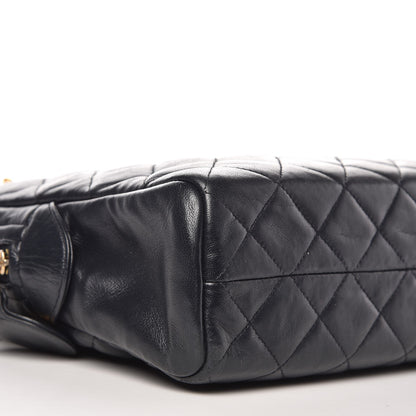 Chanel Lambskin Quilted Large Camera Case Navy Blue 9 of 11