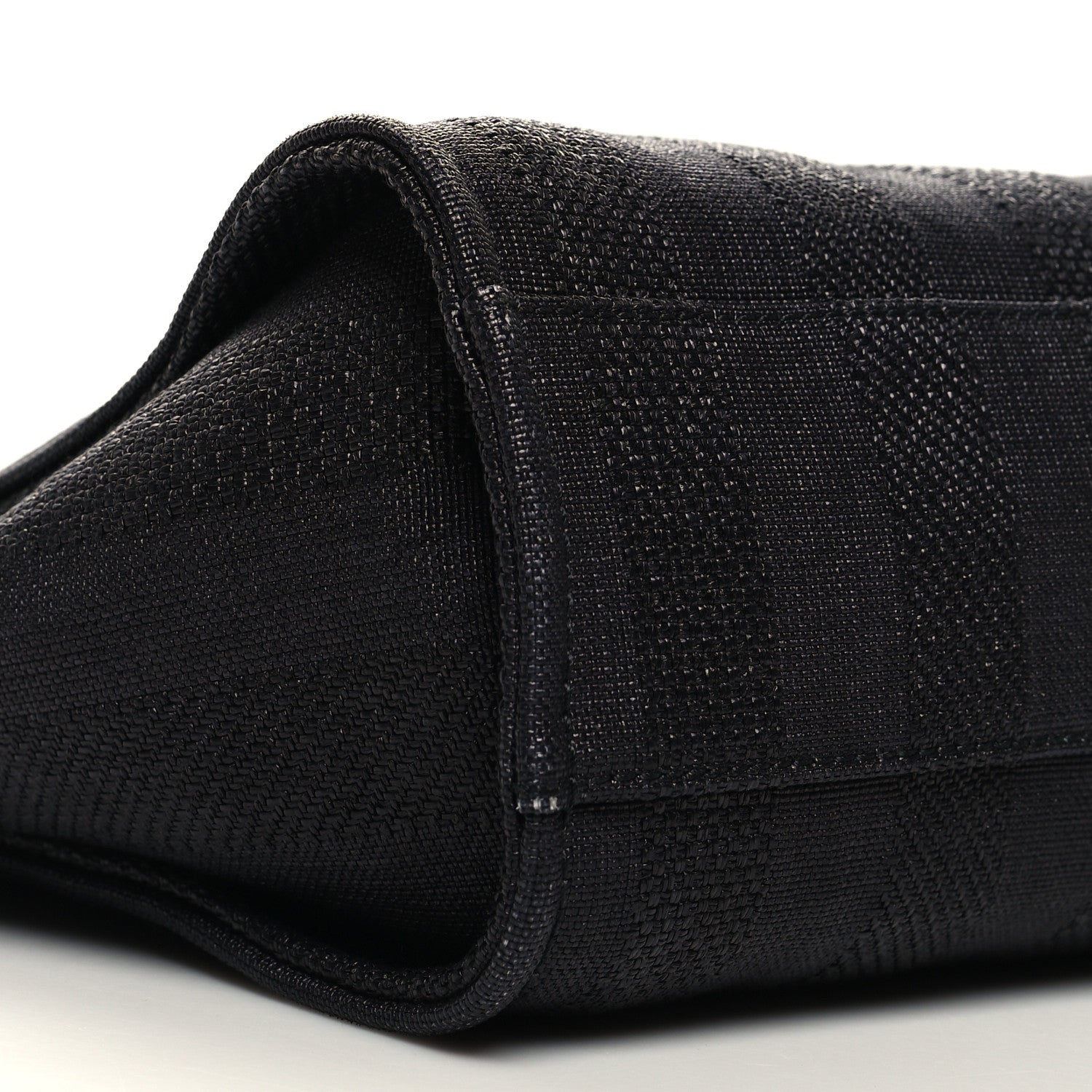 Chanel Mixed Fibers Striped Small Deauville Tote Black 9 of 10