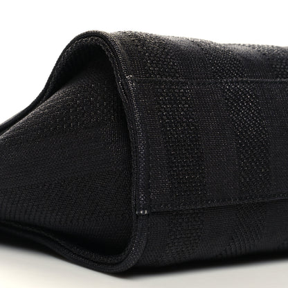 Chanel Mixed Fibers Striped Small Deauville Tote Black 9 of 10