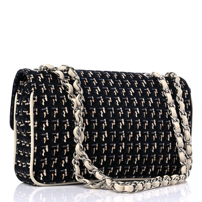 Chanel Canvas Lambskin Medium Flap Black Beige Multicolor 3 of 11