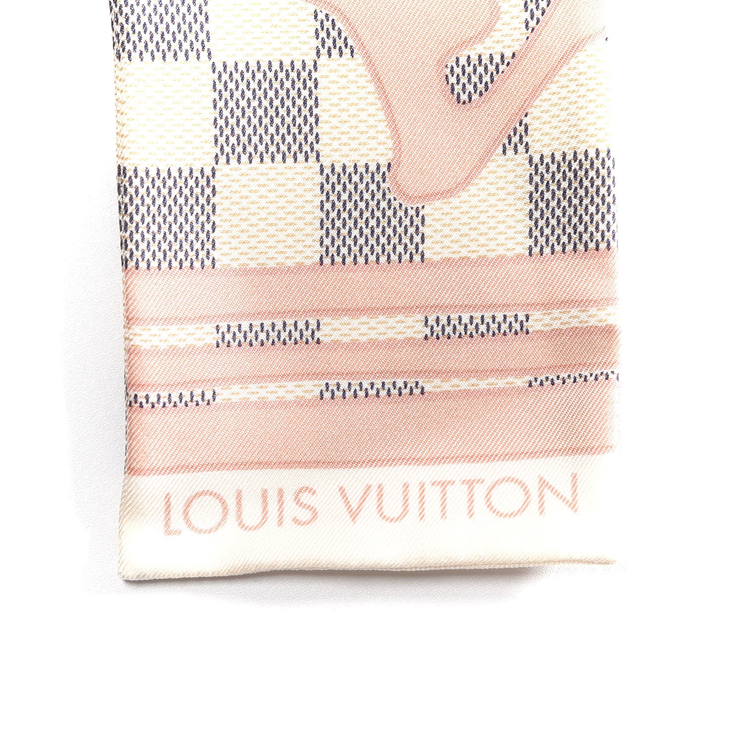 Louis Vuitton Silk Damier Azur Tahitienne Bandeau Rose Ballerine 4 of 5