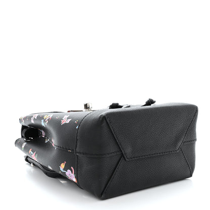 Louis Vuitton Calfskin Flower Lockme Mini Backpack Black Multicolor 4 of 12