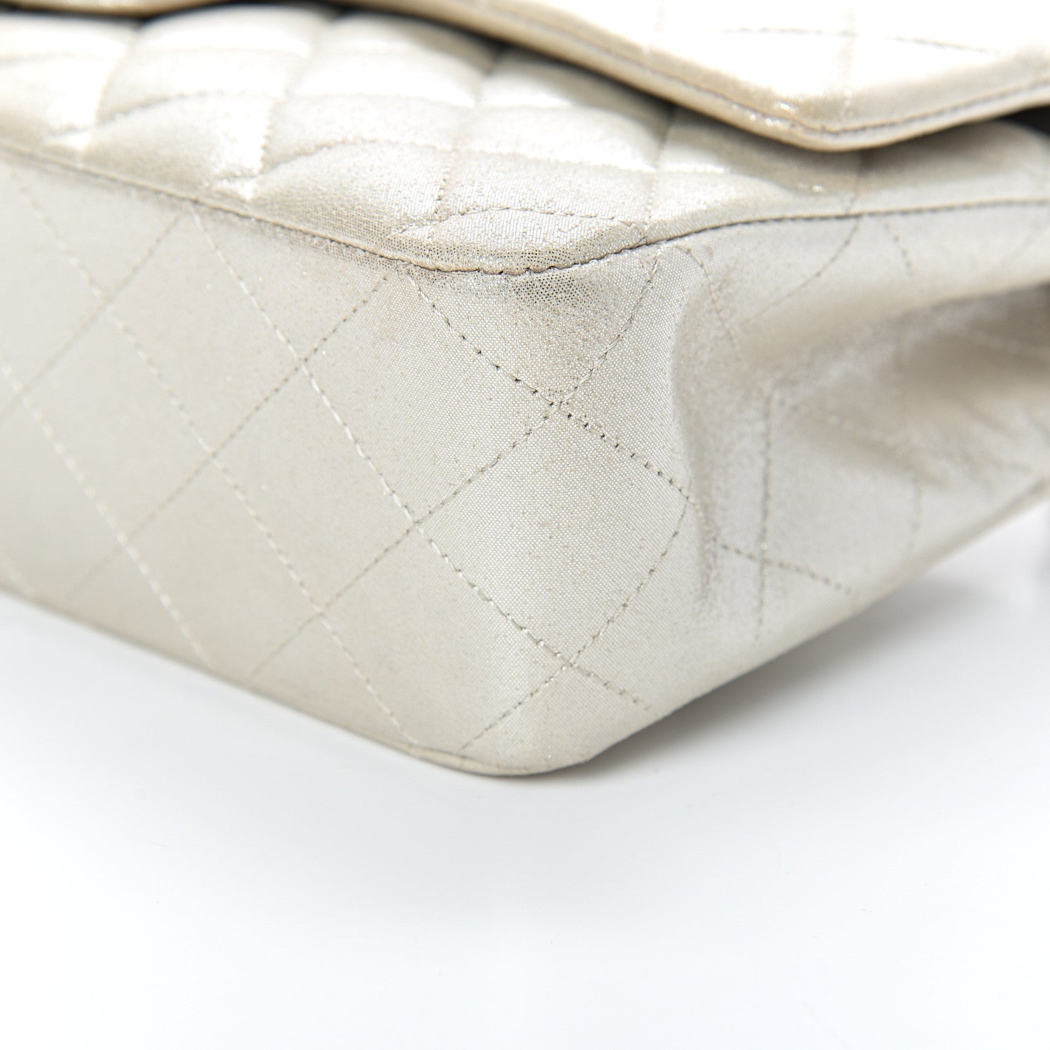 Chanel Iridescent Calfskin Quilted Medium Double Flap Light Gold 9 of 10