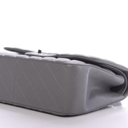 Chanel Caviar Quilted Jumbo Double Flap Dark Grey 6 of 10