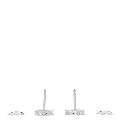 Van Cleef & Arpels 18K White Gold Turquoise Sweet Alhambra Earrings 3 of 5