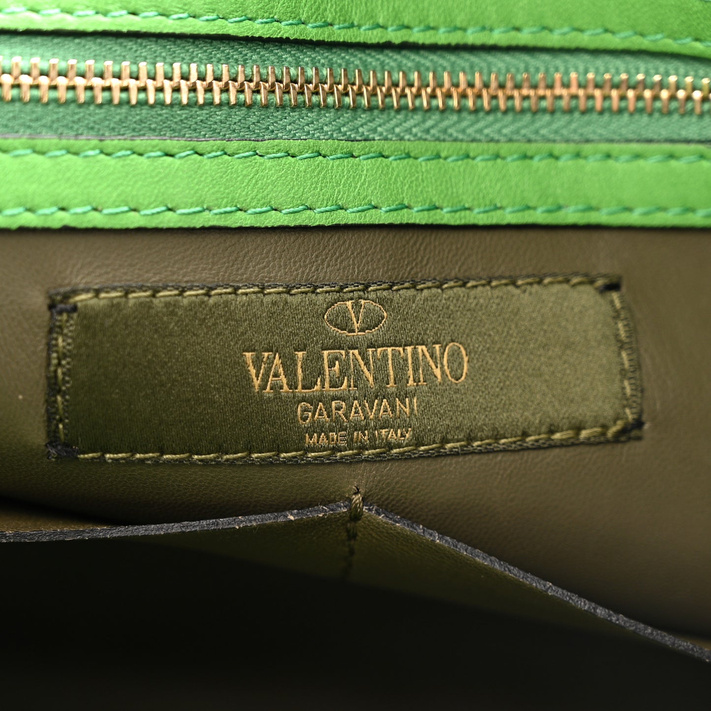 Nappa Canvas Camouflage Rockstud Soft Tote Green Multicolor
