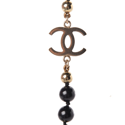 Chanel Beaded CC Long Necklace Black Gold 5 of 6