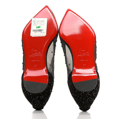 Christian Louboutin Mesh Crystal Embellished Follies Strass Flats 37 Black 4 of 6