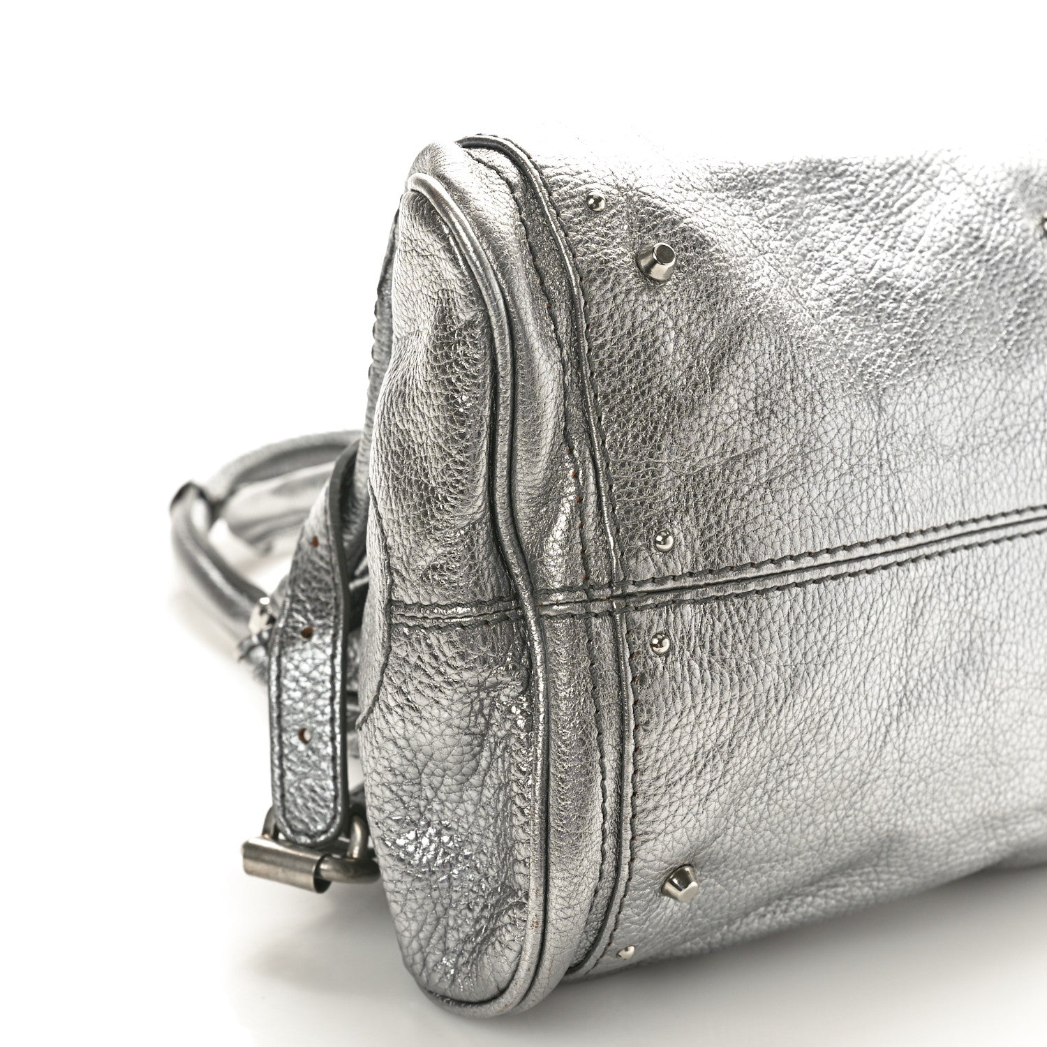 Chloe Metallic Calfskin Medium Paddington Satchel Argent 9 of 13