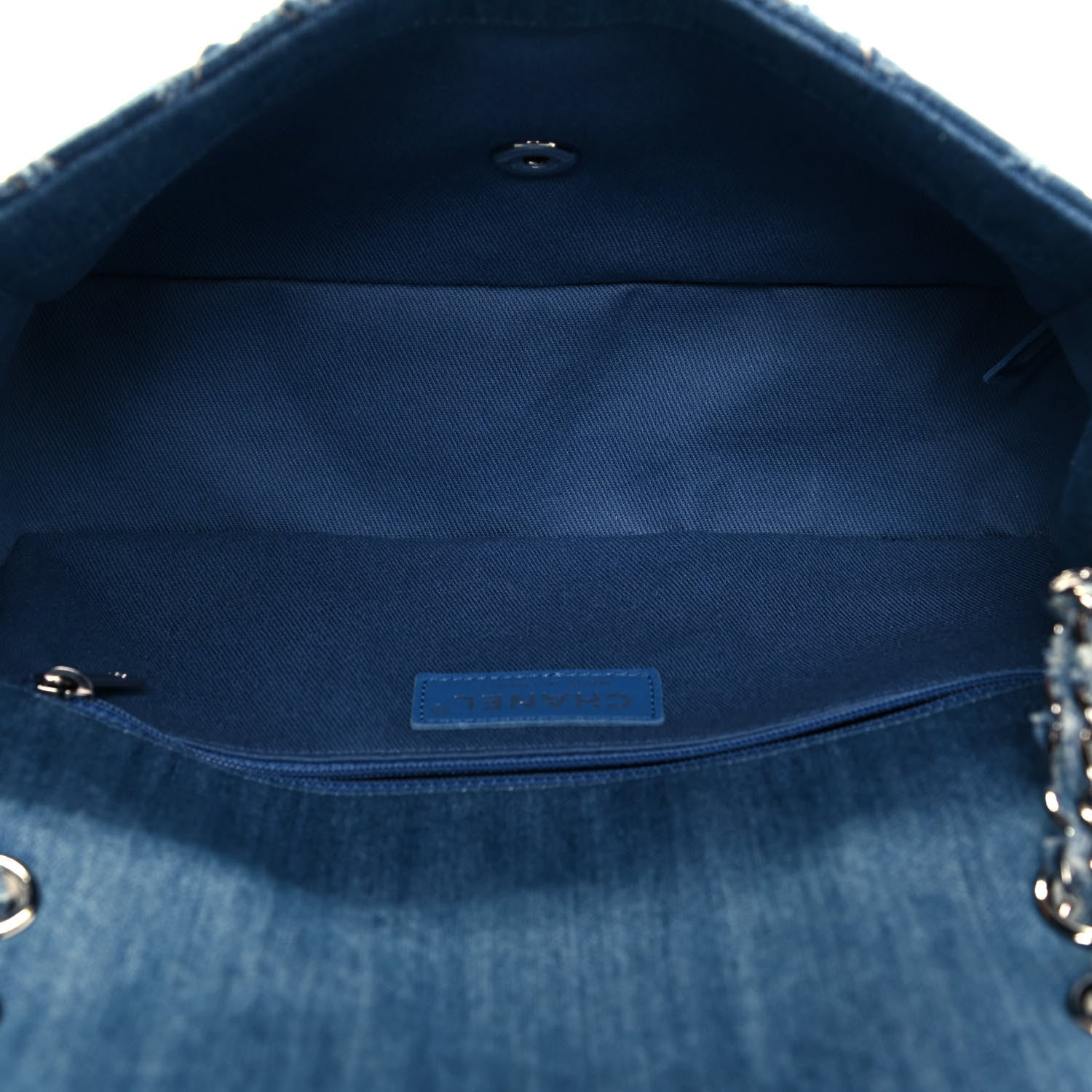 Chanel Denim Quilted Medium Distressed Single Flap Blue 4 of 10