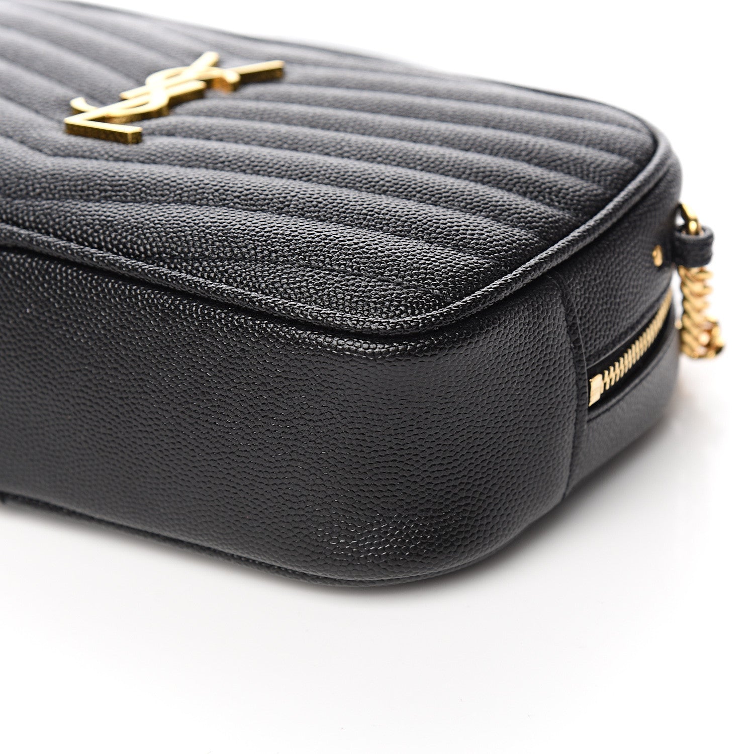 Saint Laurent Grain De Poudre Matelasse Monogram Mini Lou Camera Bag Black 7 of 9