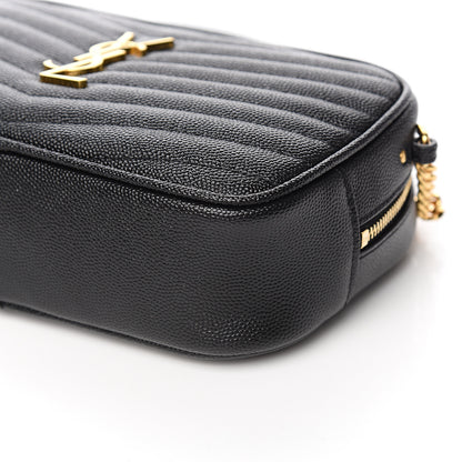 Saint Laurent Grain De Poudre Matelasse Monogram Mini Lou Camera Bag Black 7 of 9