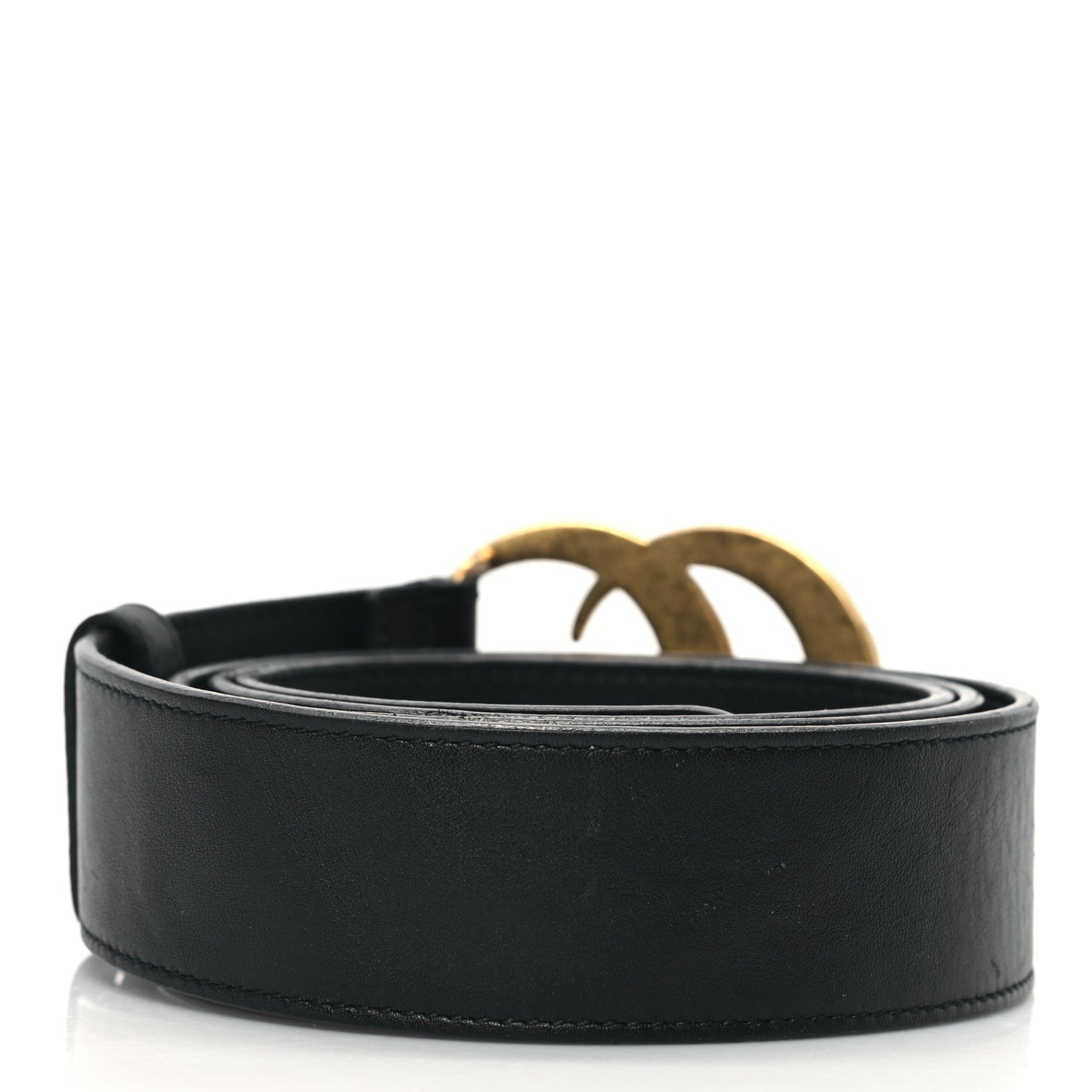 Moon Calfskin Pearl Double G 40mm Belt 110 44 Black Cream