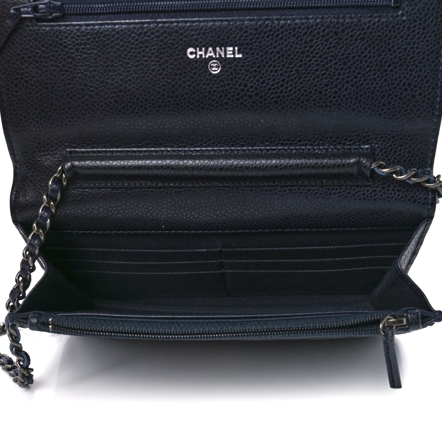 Chanel Caviar Quilted Wallet on Chain WOC Navy Blue 5 of 12