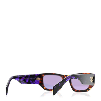 Prada Acetate Pillow Sunglasses SPR A01 Purple Havana Brown 4 of 8