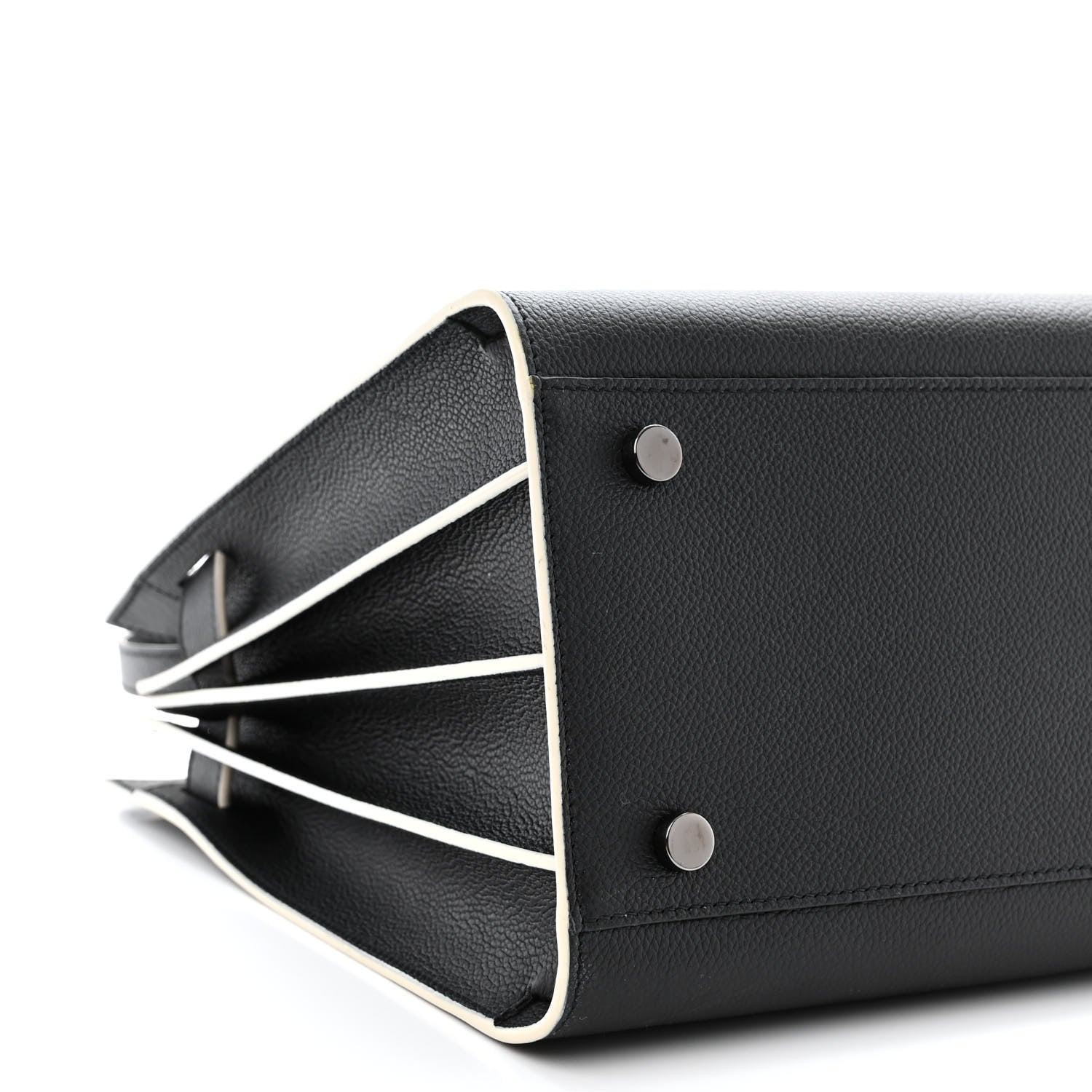 Saint Laurent Grained Calfskin Topstitch Small Sac De Jour Black Porcelain 11 of 12