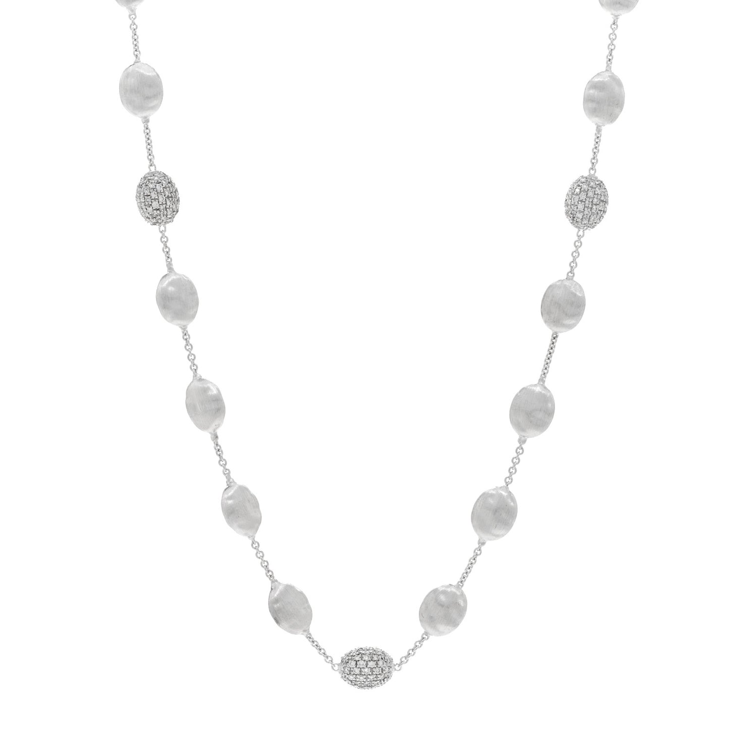 18K White Gold Diamond Siviglia Station Necklace