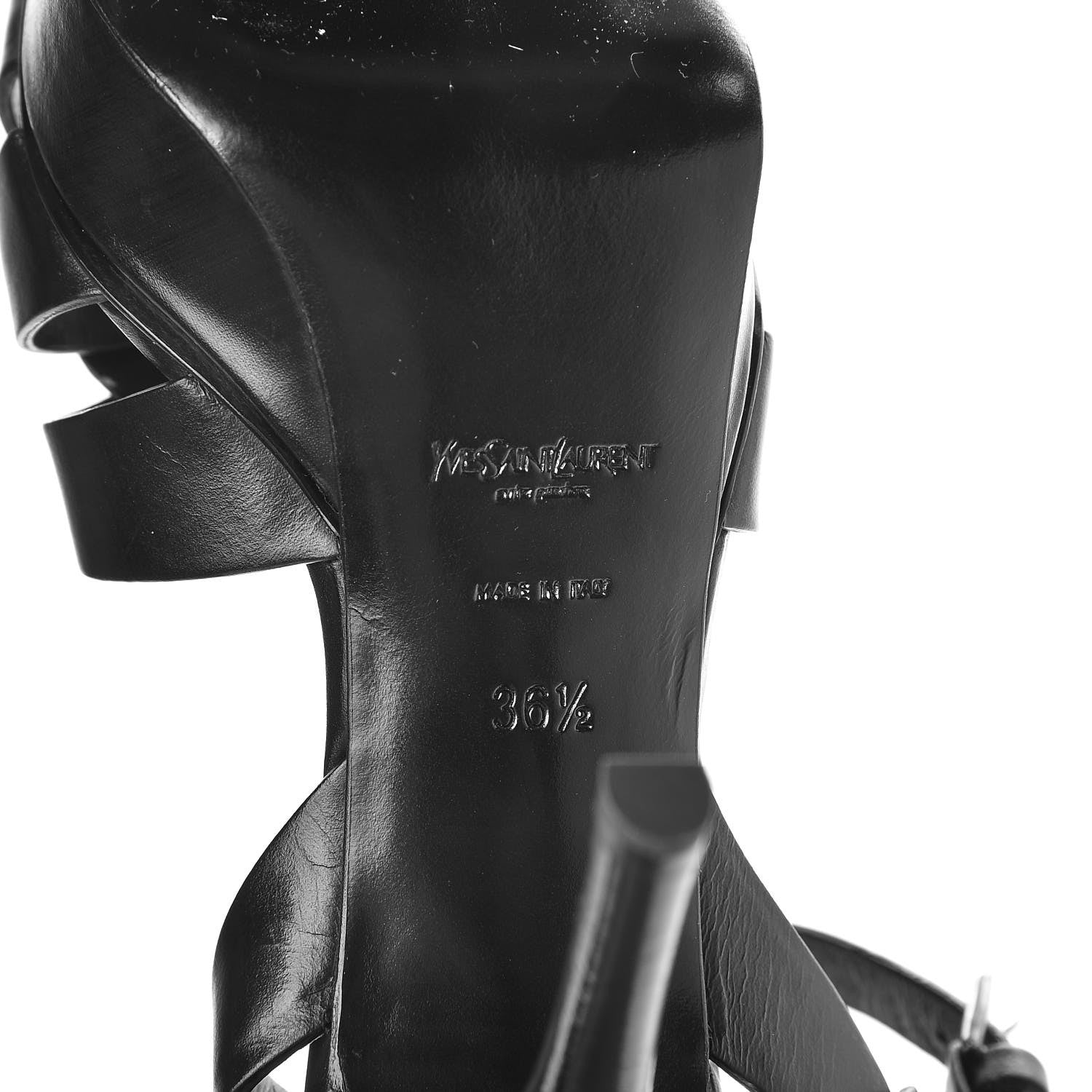 Saint Laurent Patent Tribute 75 Platform Sandals 36.5 Black 7 of 8
