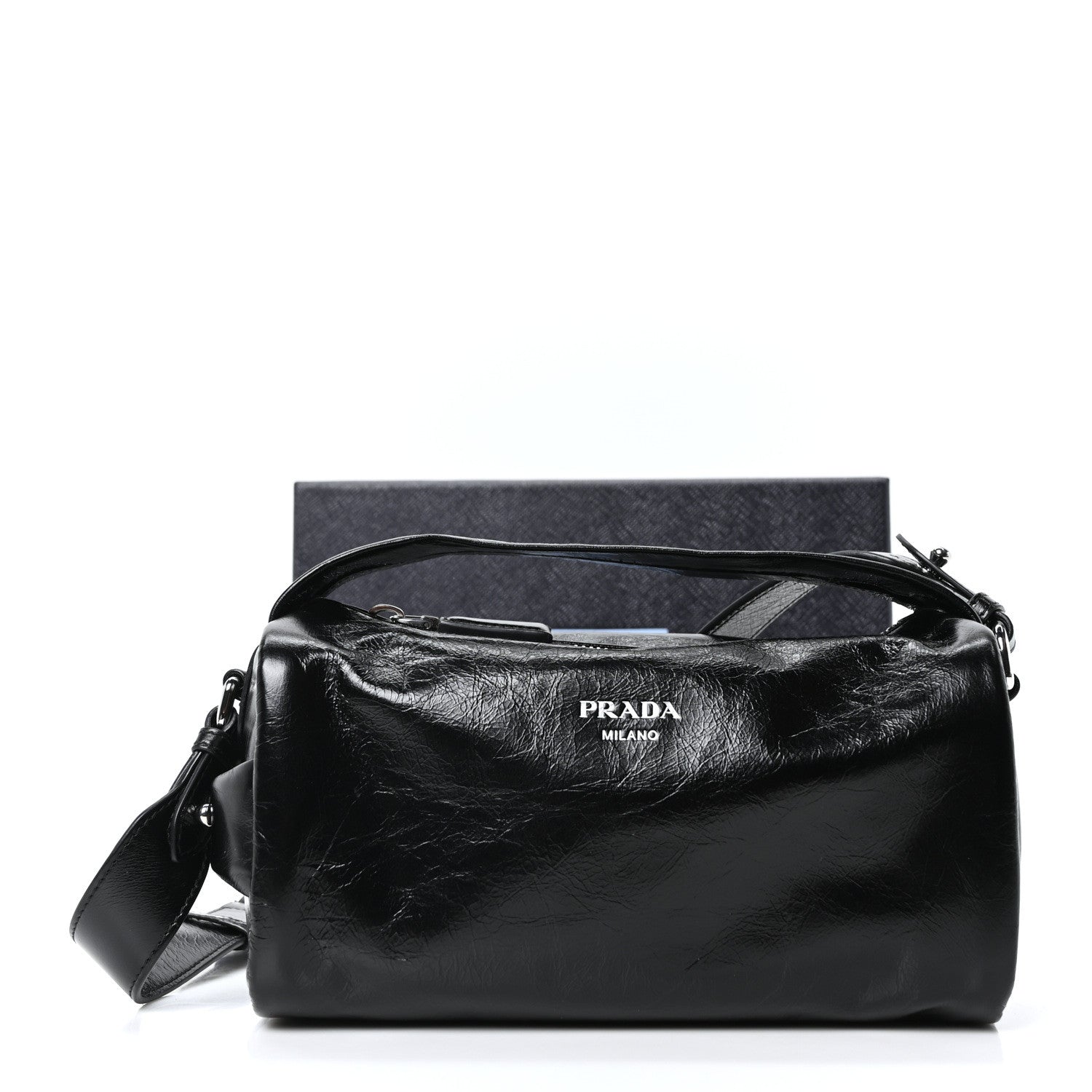 Prada Soft Lux Calfskin Shoulder Bag Black 1787382 – FASHIONPHILE