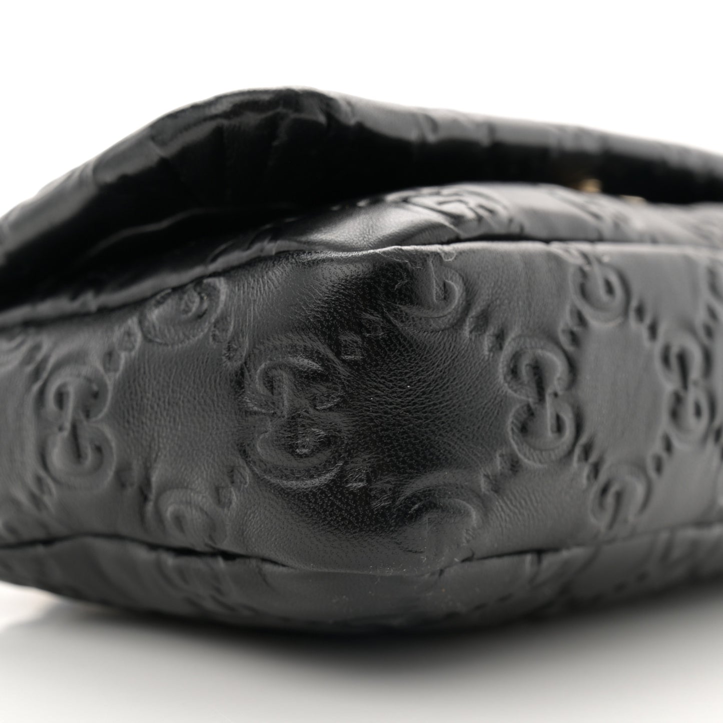 Lambskin Embossed Mini GG Milano Top Handle Shoulder Bag Black