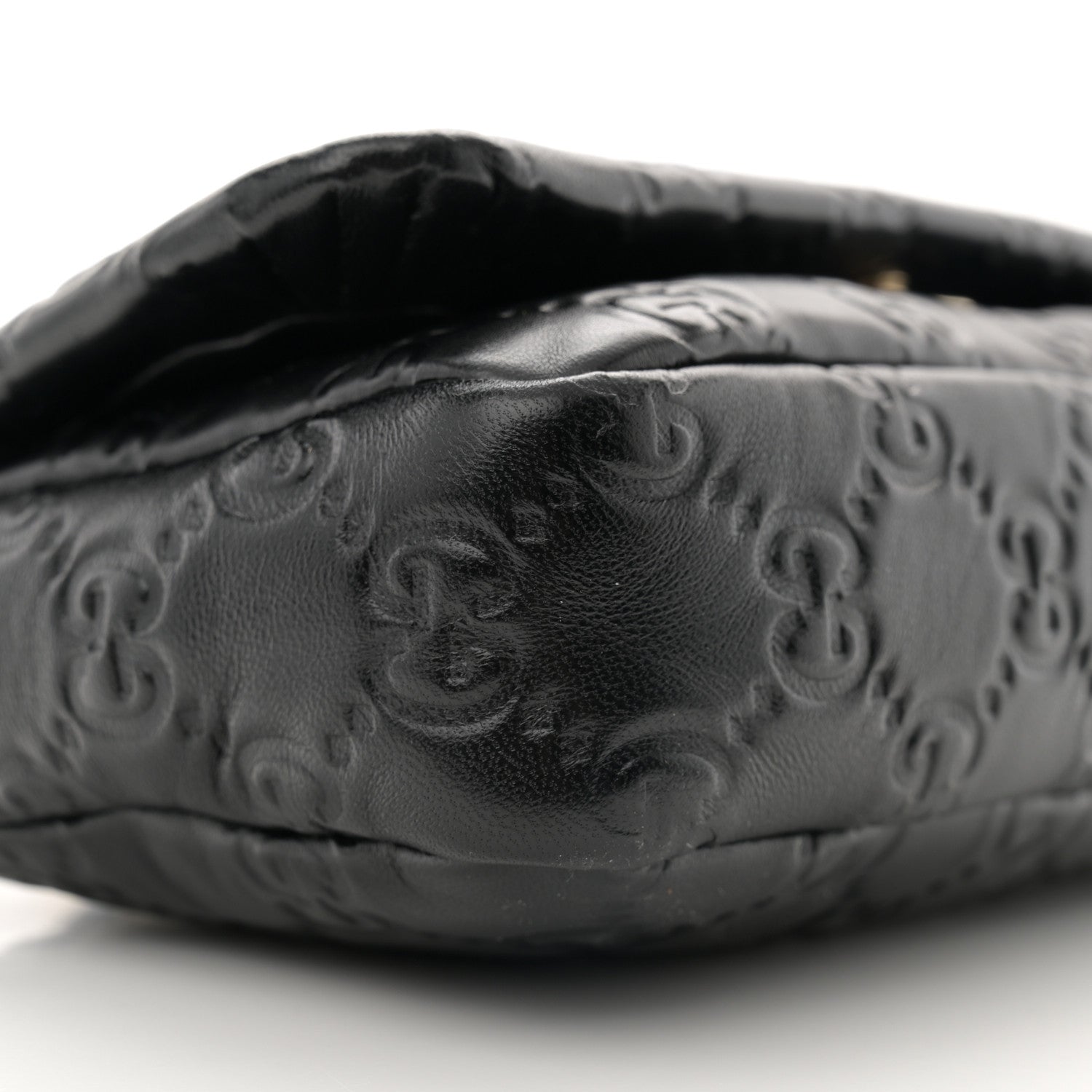 Gucci Lambskin Embossed Mini GG Milano Top Handle Shoulder Bag Black 9 of 11