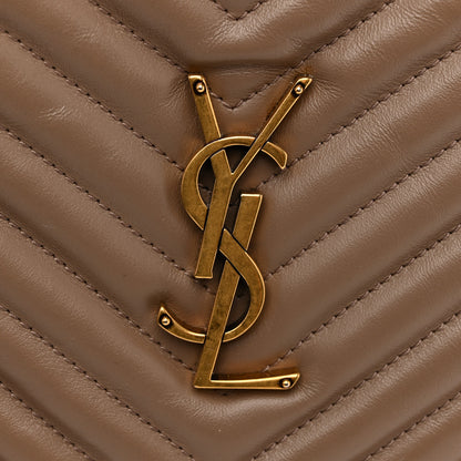 Saint Laurent Calfskin Matelasse Monogram Lou Camera Bag Dark Beige 12 of 14
