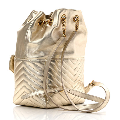 Saint Laurent Lambskin Matelasse Monogram Joe Backpack Pale Gold 3 of 19